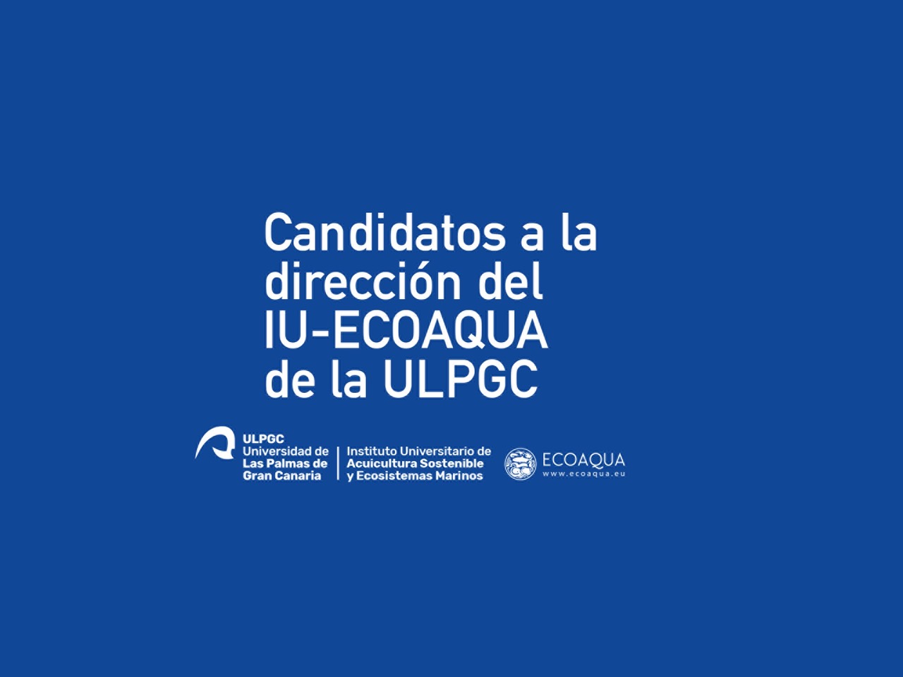Proclamación Provisional de Candidatas/os a Director del Instituto Universitario ECOAQUA